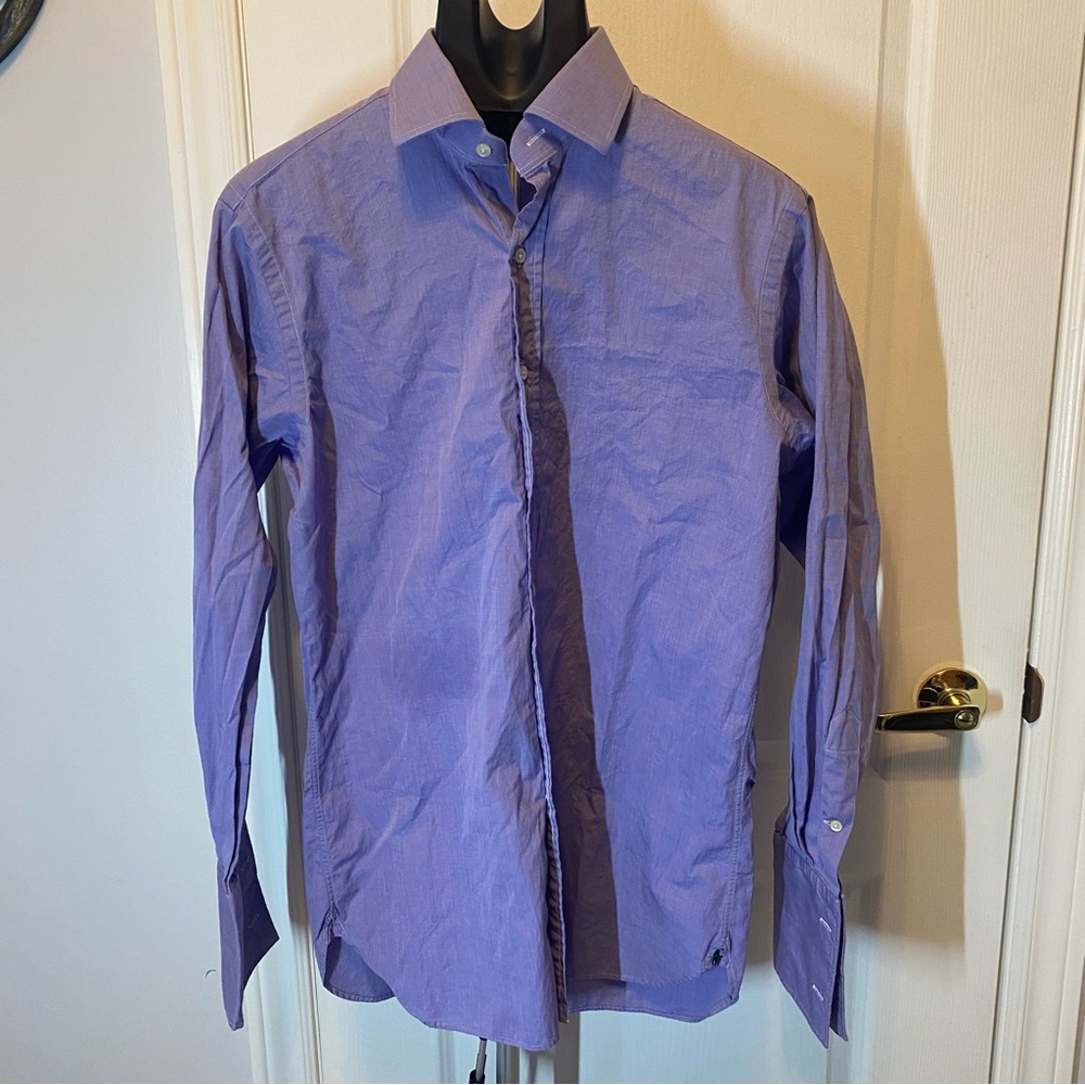 Ralph Lauren Long Sleeve Shirt – Solid Lavender – Size M – Regent Classic Fit